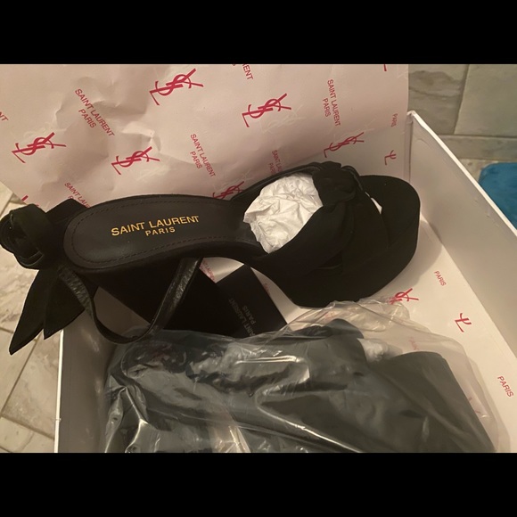 100% authentic YSL platform heels.